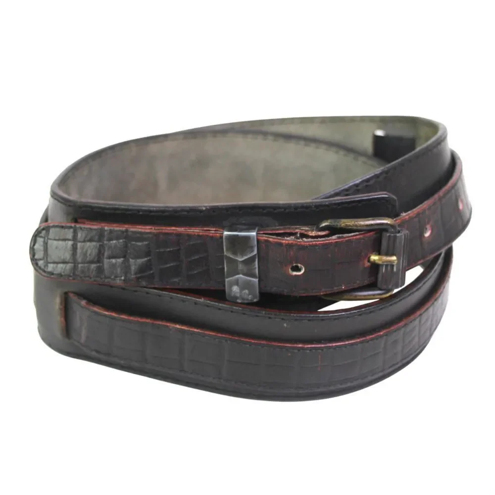 Gianni Versace BLACK REAL LEATHER 1 3/8